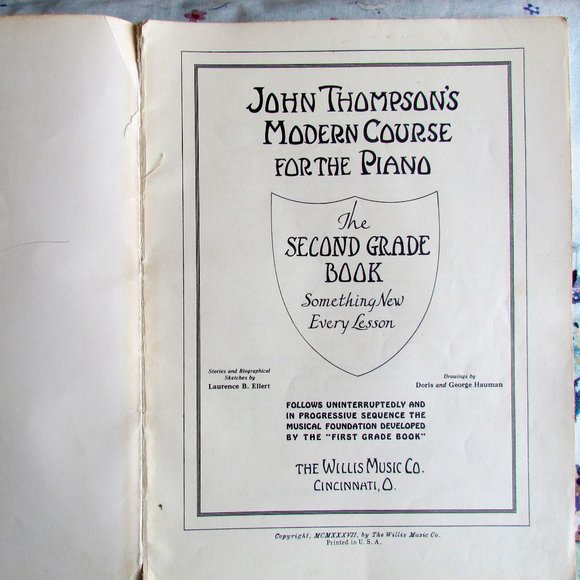 PIANO LESSON BOOK, JOHN THOMPSON'S SECOND GRADE BOOK, WILLIS MUSIC, 1937 VINTAGE - Picture 11 of 11